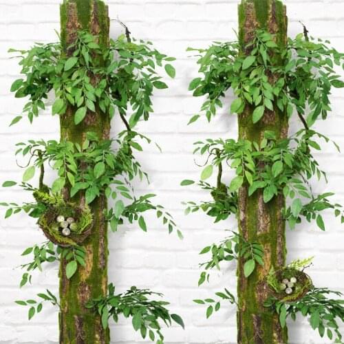Simulation Green Tree Bark for Home Sewer Decoration Beautify Fake Tree Bark Moss Garden Decoration Fake Grass Plants