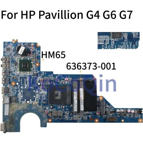 KoCoQin laptop Motherboard For HP Pavillion G4 G4-1000 G6-1000 G7 HM65 Mainboard 636373-001 636373-501 DA0R13MB6E0 DA0R13MB6E1