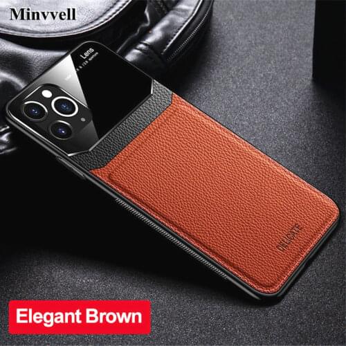 Leather Plexiglass Case for iPhone 11 Pro MAX 2019 11pro XR XS X 7 8 Plus 6 6s 7+ Cover On the For iPhone 11 Pro Shockproof Capa