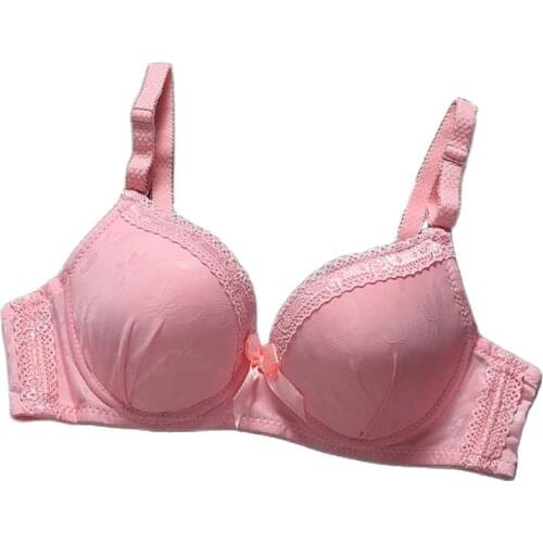 Young Girl Bra Lace Brassiere Push Up Underwear Thin Comfortable Lingerie 32 34 36 A B Cup