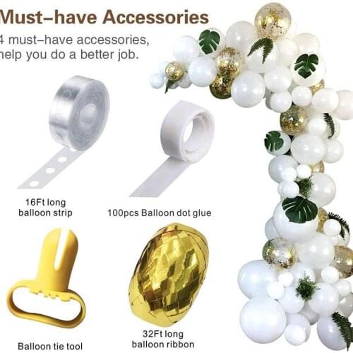 100pcs White Gold Party Balloons Set Confetti Wedding Decorations Ballon Baby Shower Air Ball Birthday Party Anniversary Decor