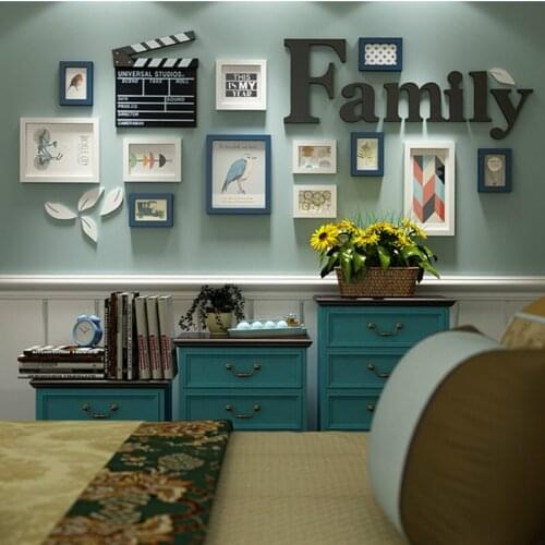 12 Piece Sets Wood Photo Picture Frames Home Decor Modern Room Wall Painting Art Decoration with Wooden Letters Poster Frame