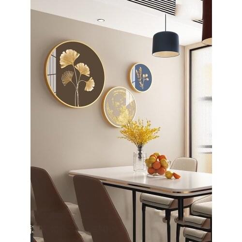 Modern Metal Frame Crystal Porcelain Wall Mural Crafts Office Club Store Wall Painting Home Livingroom Wall Sticker Accessories