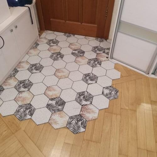 Plaid Doormat Silk loop PVC Kitchen Mat Living Room Hallway Doormat Bathroom Mat Non-slip Dustproof Can Be Cut Home Mats Carpet