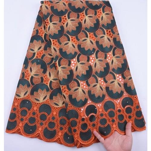 Latest 2020 African Dry Lace Fabric Nigerian Cotton Lace Fabric With Stones High Quality Siwss Viole Lace Dubai Lace Fabric