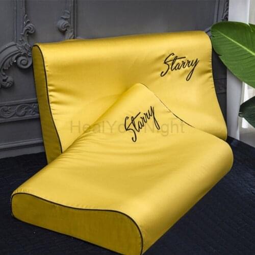 Solid Color Cotton Sleeping Pillow Case Brief Style Letter Embroidery Pillowcases Latex Pillow Case Cover 30x50CM/40x60CM