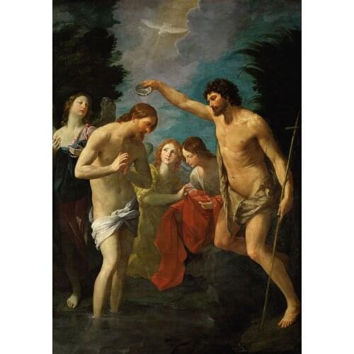 Wholesale painting # HOME OFFICE WALL GOOD Decorative ART religion Guido Reni The Baptism of Christ PRINT ART painting on canvas