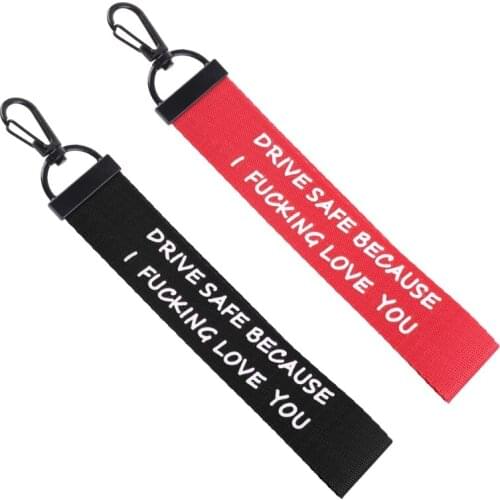 Drive Safe I Need You Here With Me Ribbon Keychain for Dad Boyfriend Husband New Driver Jewelry Gift