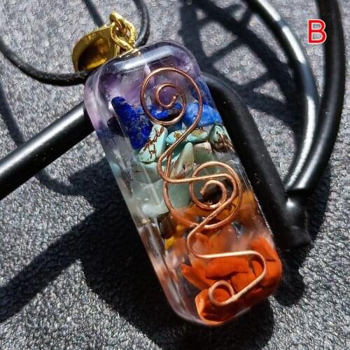 7 Chakra Natural Stone Energy Pendant Necklace Yoga Reiki Healing Amulet Choker Men Women BN