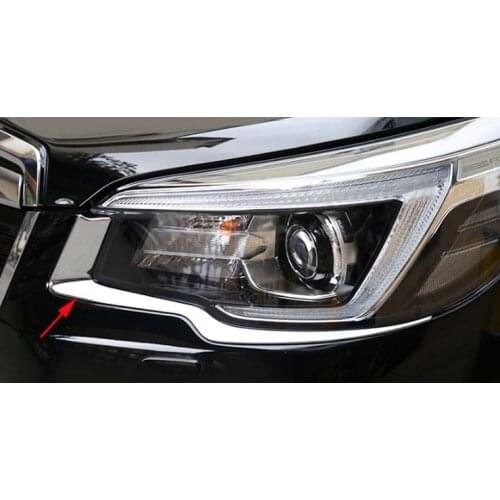 Chrome Eyebrow Head Front Light Cover Trims Lip New For 2019-2021 Subaru Forester 2PCS