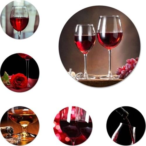 Drinking Red Wine Glass Art Badge Brooch Pin Accessories For Clothes Backpack Decoration gift 58mm