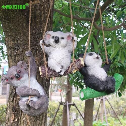 Garden Koala Resin Hanging Ornaments Courtyard Animal Sculpture Simulation Panda Decorations Home Balcony Furnishings