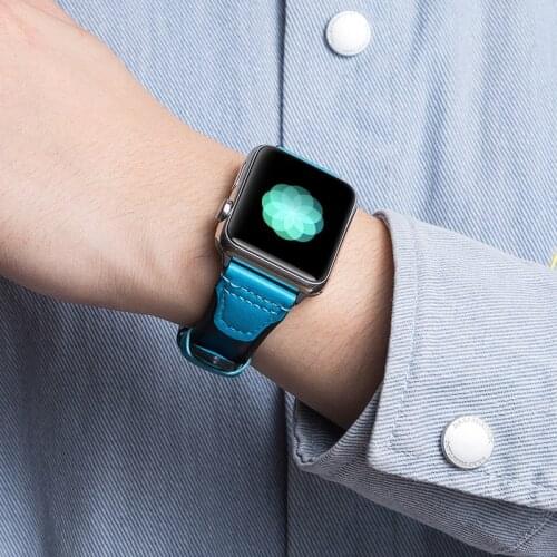 Genuine Leather Strap for Apple Watch Band 44mm 42mm 40mm 38mm Replacement Samrt watch iWatch Series 6 5 4 3 2 SE Girl Wristband