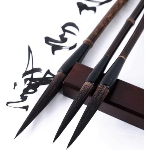 Chinese Calligraphy Pen Bear Hair Painting Brushes Long Hair Brush Pen for Regular Script Calligraphy Chinese Painting Practice