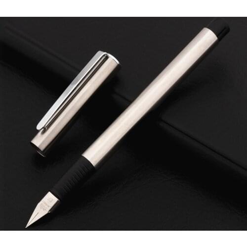 New Jinhao 65 Silver Colors Business Office Fountain Pen student School Stationery Supplies ink calligraphy pen