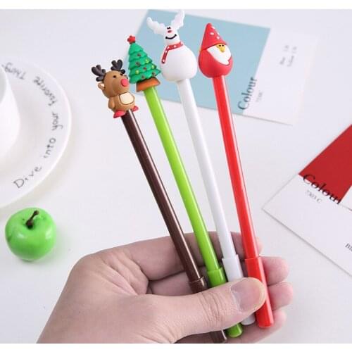 60pcs Kawaii School Supplies Cute Christmas Pens for School Office Stationery Adorable Santa Elk Snowman Gel Pens for Kids Gift