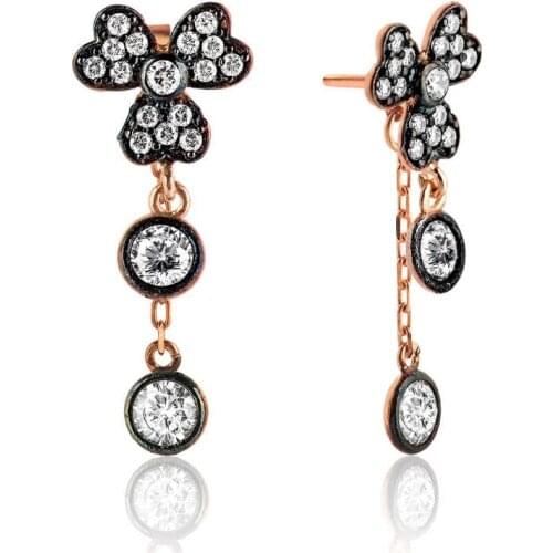 Silverlina Silver Dangle Clover Earrings
