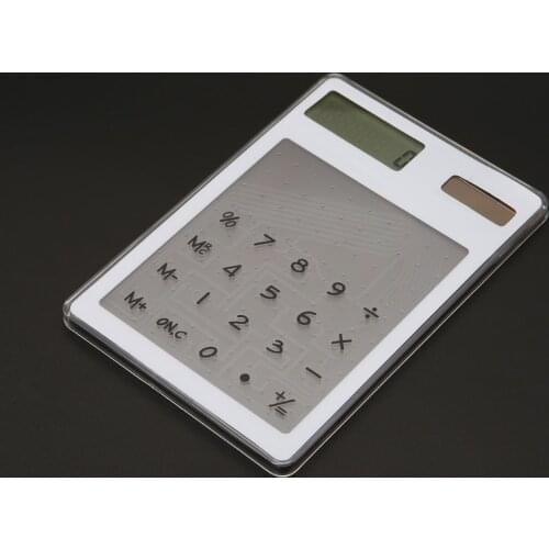 Slim LCD 8-Digit Display Clear Touch Screen Solar Calculator For School Office