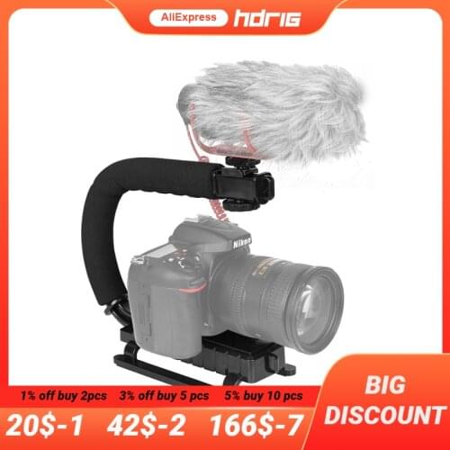 U C Shaped Holder Grip Video Handheld Stabilizer for DSLR Nikon Canon Sony Camera and Light Portable SLR Steadicam for Gopro U