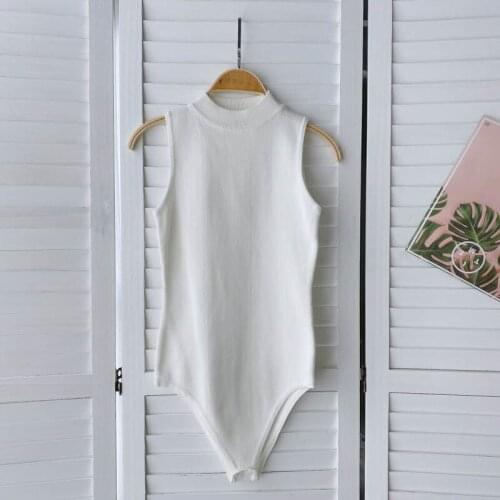 2021 Spring And Autumn Womens Top One Piece Shorts Female Sexy Versatile Stretch Sleeveless Jumpsuits Sweater