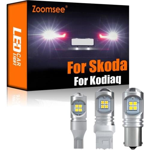 Zoomsee 2Pcs White Reverse LED For Skoda Kodiaq 2016-2020 Canbus Exterior Backup No Error Rear Tail Bulb Light Vehicle Lamp Kit