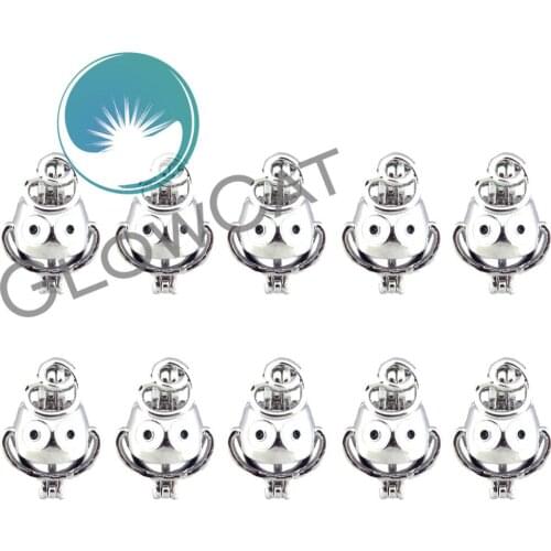 10pcs K467 Enamel Animal Shape Beads Cage Essential Oil Diffuser Pearl Cage Trendy Aromatherapy Locket Pendant Jewelry Making