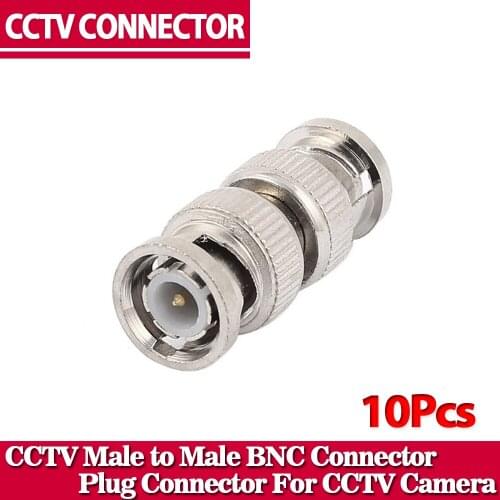 10pcs/lot CCTV Accessories BNC Male to Male CCTV Security Coax Coupler Video BNC Connector Adapter RF Convertor