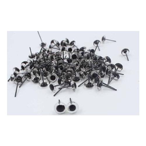 100pcs 3-12mm clear Glass Eyes On Wire Toy Teddy Eyes Puppets Doll