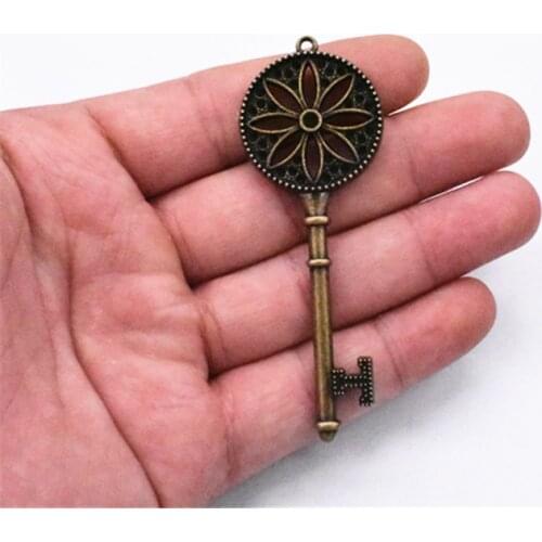 2pcs 66*27mm Antique Bronze Plated Key Charms Pendant For Making DIY Handmade Jewelry
