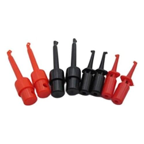 20pcs Hook Clip Test Probe Round Head for Electronic Testing black and red small size