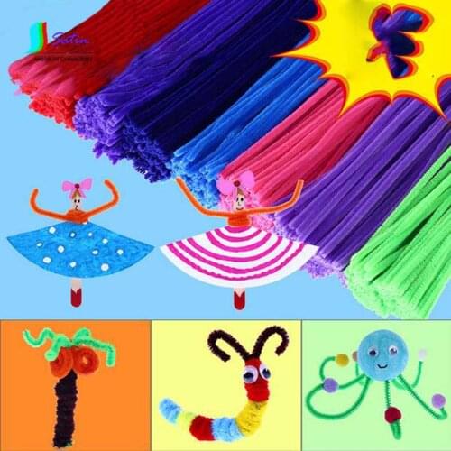 200PCS Mixed Colorful Hair Root/top/slub Sticks,Fluff+Iron Wire Fit DIY Toy Making,Wool Felting Framework/Support Tool S0297H