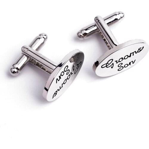 2018 Fashion Zinc Alioy Wedding Grooms Son Letter Cufflinks Mens Shirt Cufflinks Cuffs