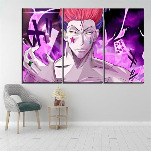 3 Panel Anime Hunter x Hunter Hisoka HD Print Poster Canvas Paintings Decoration Modern Wall Art Home Decor Living Room Pictures