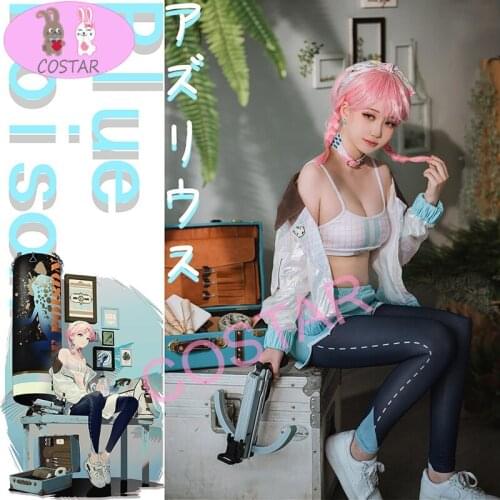 Anime! Arknights Blue Poison Shoal Rhythm Sportswear Uniform Cosplay Costume Halloween Party Outfit Role Play For Women 2021 NEW