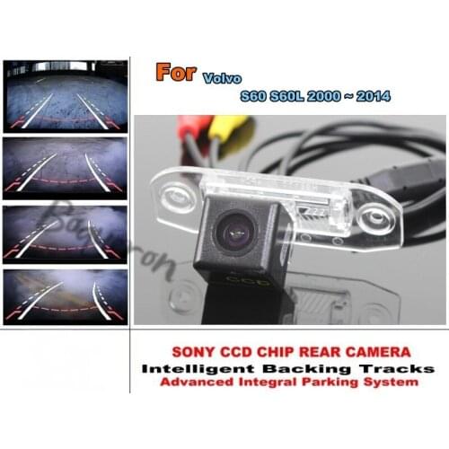 Car Intelligent Parking Tracks Camera For Volvo S60 S60L 2000-2014 HD Back up Reverse Camera Rear View Camera Dynamic Tragectory