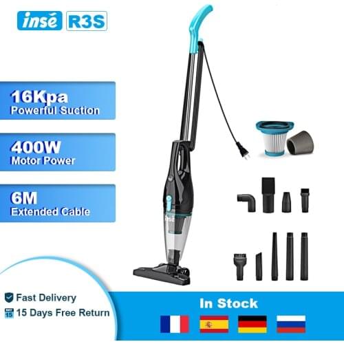 INSE Corded Stick Vacuum Cleaner R3S 16Kpa Powerful Suction Handheld Vacuum Multifunctional Vacuum Cleaner for Car Home Clean