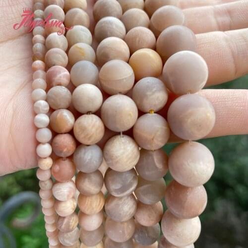 Natural Sunstone Beads frost Round Stone Beads Loose 6/8/10/12/14mm For DIY Necklace Bracelet Jewelry Making 15" Free Shipping