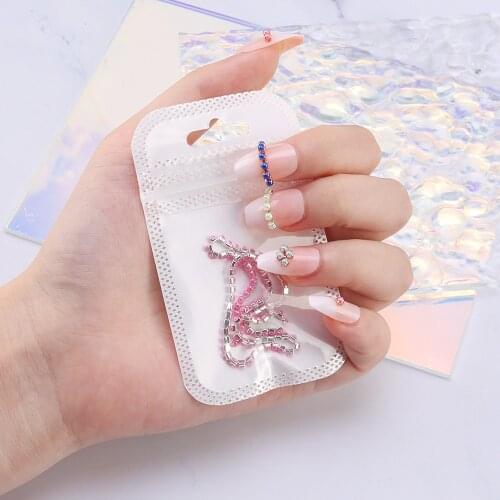 1Pc 25cm 2mm Nail Rhinestone Chain Shiny Colors Trim Bling String For DIY Manicure Jewelry Making Crafts DIY 3D Nail Charms