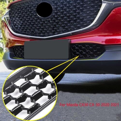 Car Front Bottom Middle Net Decoration Exterior Parts Protection car grill Sand Cover For Mazda CX30 CX-30 2020 2021 11x31cm