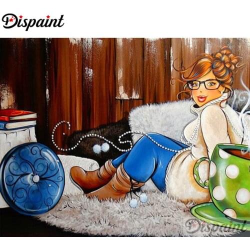 Dispaint Full Square/Round Drill 5D DIY Diamond Painting "Cartoon woman" 3D Embroidery Cross Stitch 3D Home Decor A06072
