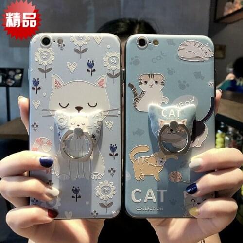 For iphone x 8 8plus lion cat ring Elephant 3D relief Cases Ultra Thin Full Cover tpu shell for iphone 7 7plus 6 6plus case