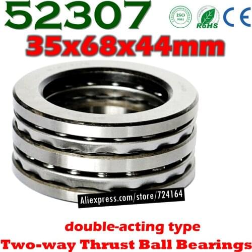 35x68x44 mm Two-way Thrust Ball Bearings 52307 Axial 52307M 38307 Plane 35*68*44 Free shipping Steel or brass cage Wholesale