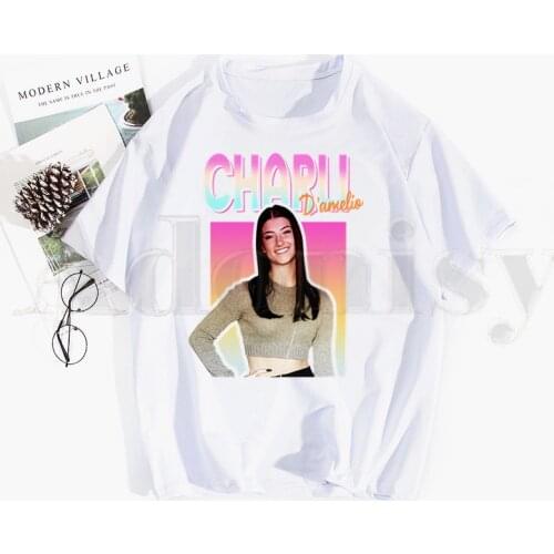 Ice Coffee Splatter Charli Damelio Harajuku Anime Tshirt Hip Hop Girl Top Tees Harajuku Tshirts Men Fashion Summer T-shirts