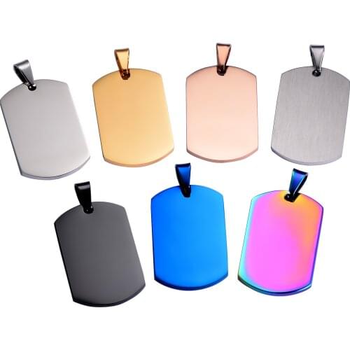 5Pcs/lot Stainless Steel ID Dog Tags Necklace Military Army ID Pendant Jewelry Wholesale Dropship