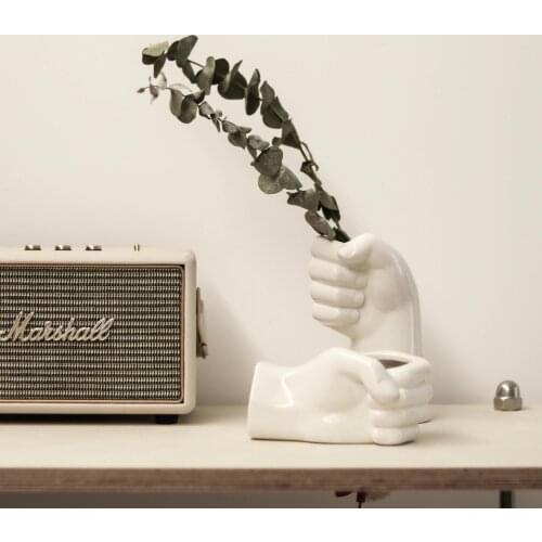 Ceramic Vase With White Flower Nordic Decoration Home Table Flower Vase Home Decoration Accessories Wedding Flower Vase