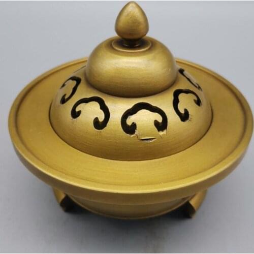 China brass three foot Incense burner crafts statue