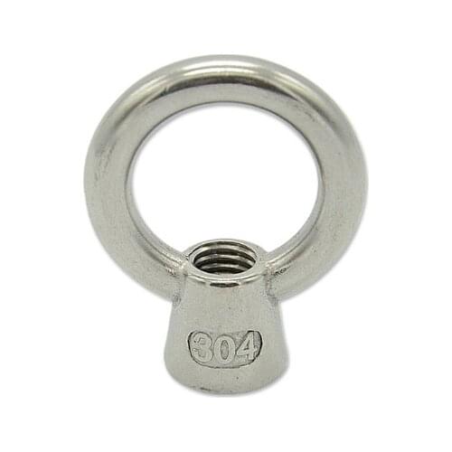 SS304 Japanese Style M6 M8 M10 M12 M16 M20 Marine Stainless Steel Lifting Eye Nut Rings Bolts A2-70 Fastener
