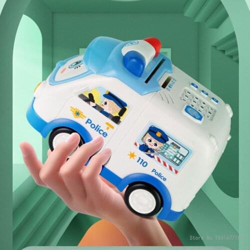 Childrens money car savings piggy bank simulation fingerprint unlock boy girl gift creative car anti-fall password box