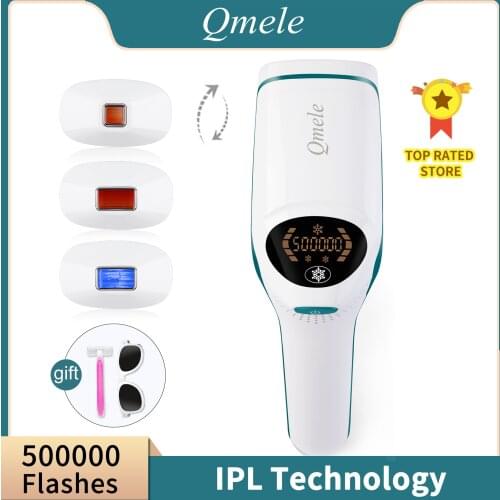 Qmele 500000 Flashes IPL Laser Epilator Electric Hair Remover Bikini Body Permanent Depilador For Women Hair Removal Machine