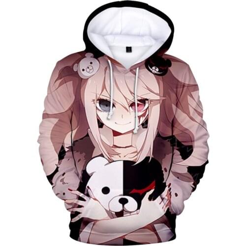 Dangan Ronpa monokuma 3d print Hoodies casual long sleeve Coat hoodie sweatshirt women men clothing Cartoon Tops Cosplay Costume